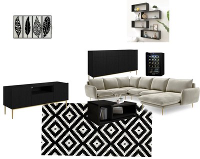 Čierna obývačka v modernom štýle
