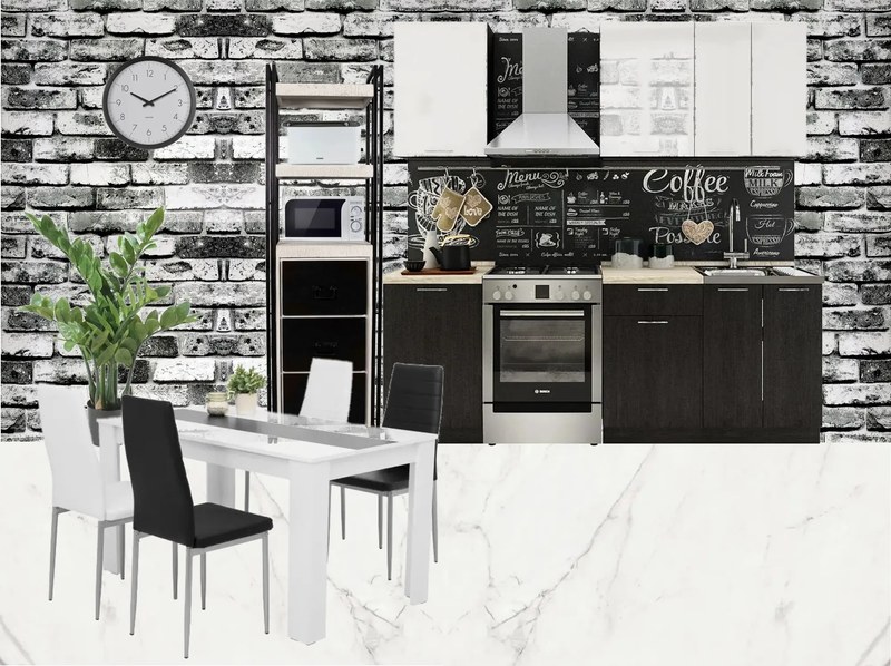 Projekt Moderná čierno-biela kuchyňa od používateľa Antonia