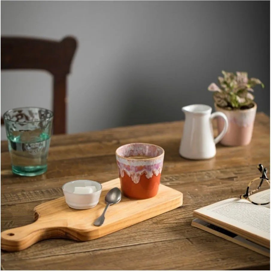 Bielo-oranžový kameninový hrnček na espresso Costa Nova, 200 ml