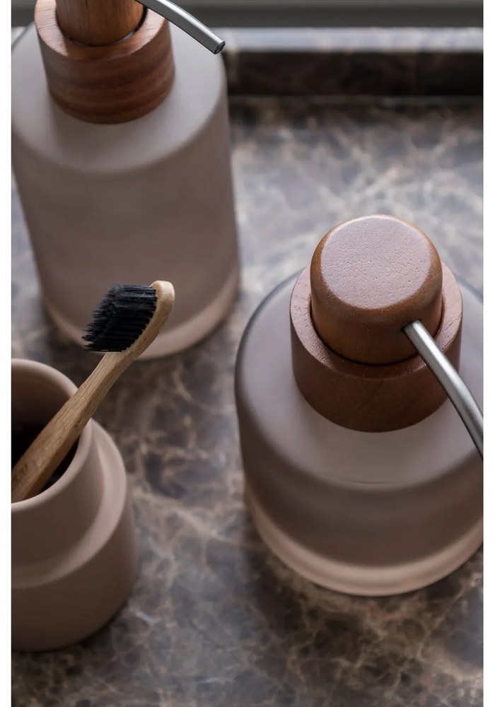 Hnedý sklenený dávkovač mydla 280 ml Modest – Mette Ditmer Denmark
