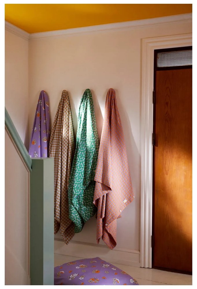 Zelené obliečky na jednolôžko z bavlneného saténu 140x200 cm Pleasantly - JUNA