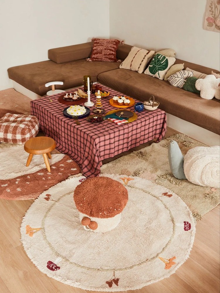 Hnedý detský puf Vichy Toffee – Lorena Canals