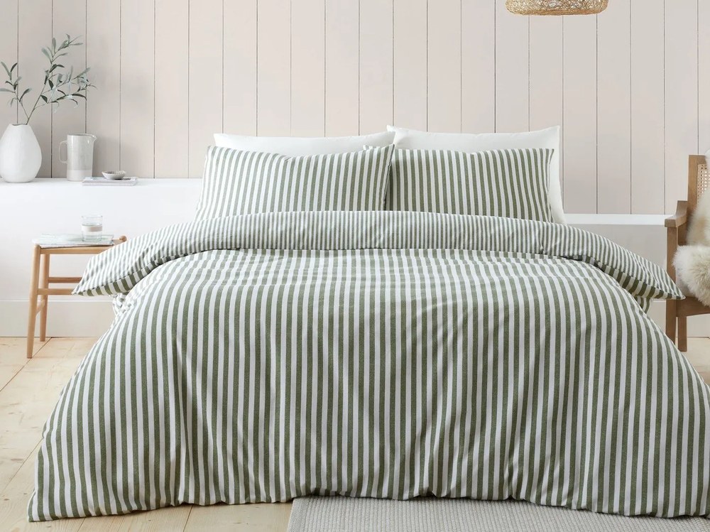 Zelené flanelové obliečky na jednolôžko 135x200 cm – Catherine Lansfield