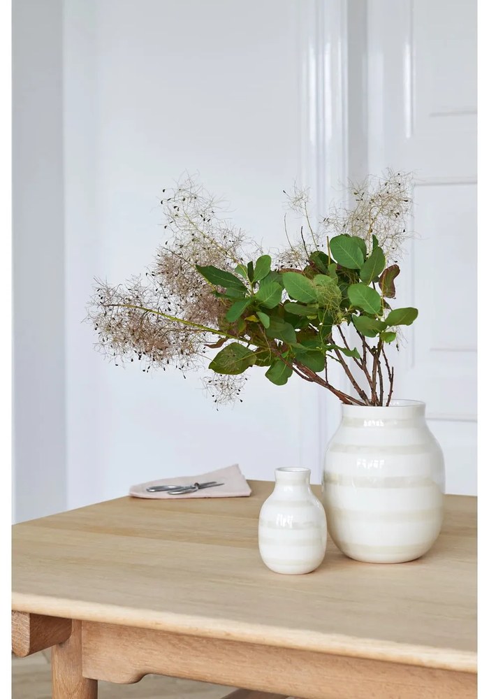 Biela kameninová váza Kähler Design Omaggio, výška 12,5 cm