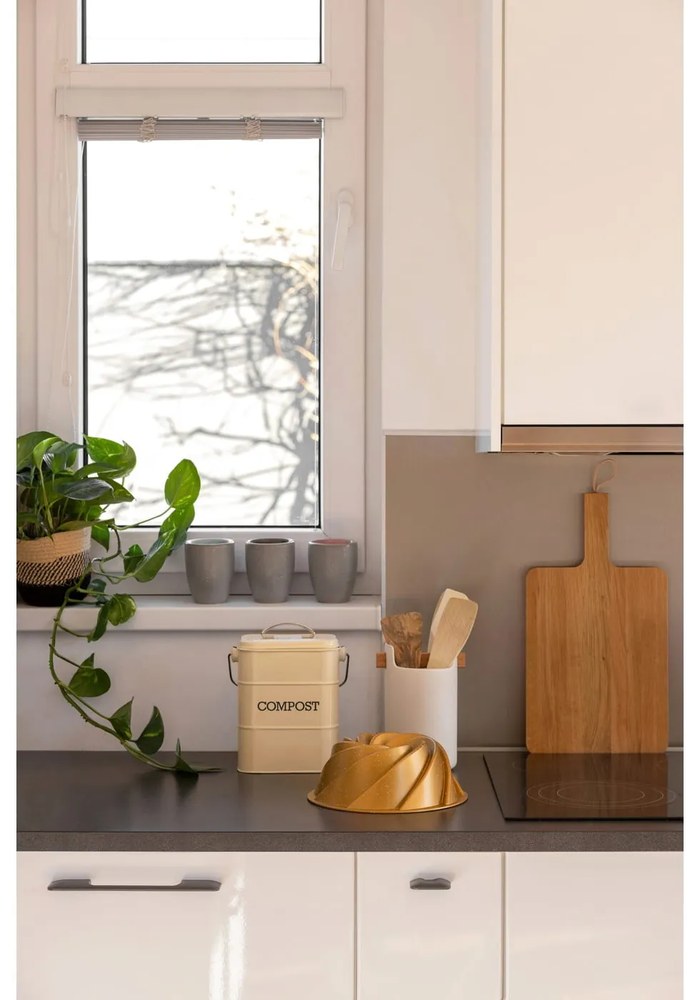 Biela nádoba na kompostovateľný odpad 3 l Living Nostalgia – Kitchen Craft
