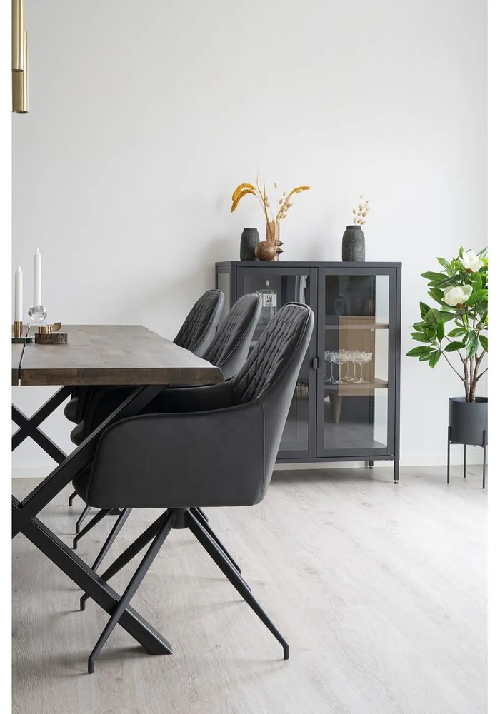 Čierne čalúnené jedálenské kreslo Harbo – House Nordic