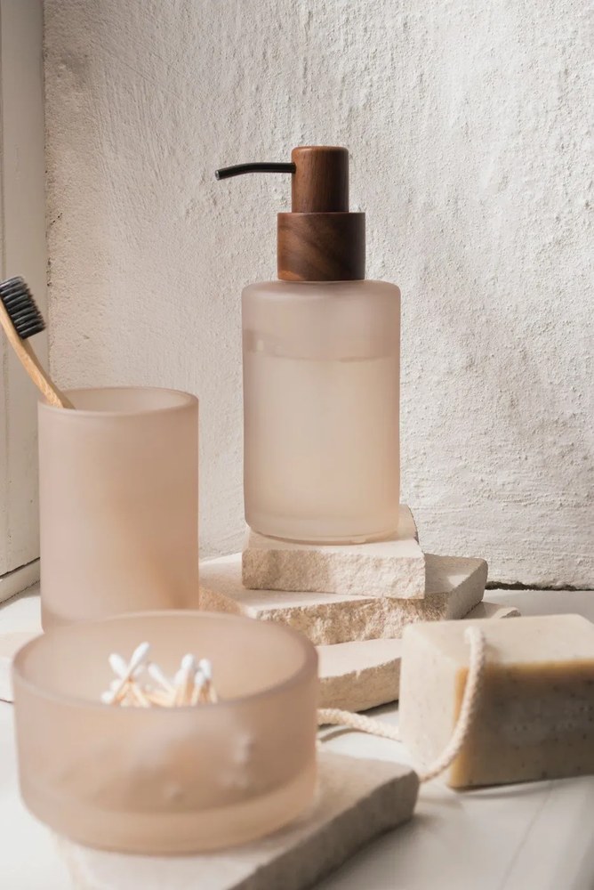 Béžový sklenený téglik na zubné kefky Modest – Mette Ditmer Denmark