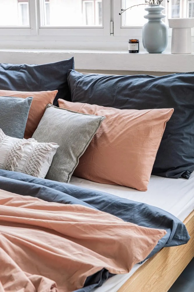 Modro-sivá keramická váza Kähler Design Kontur, výška 29 cm