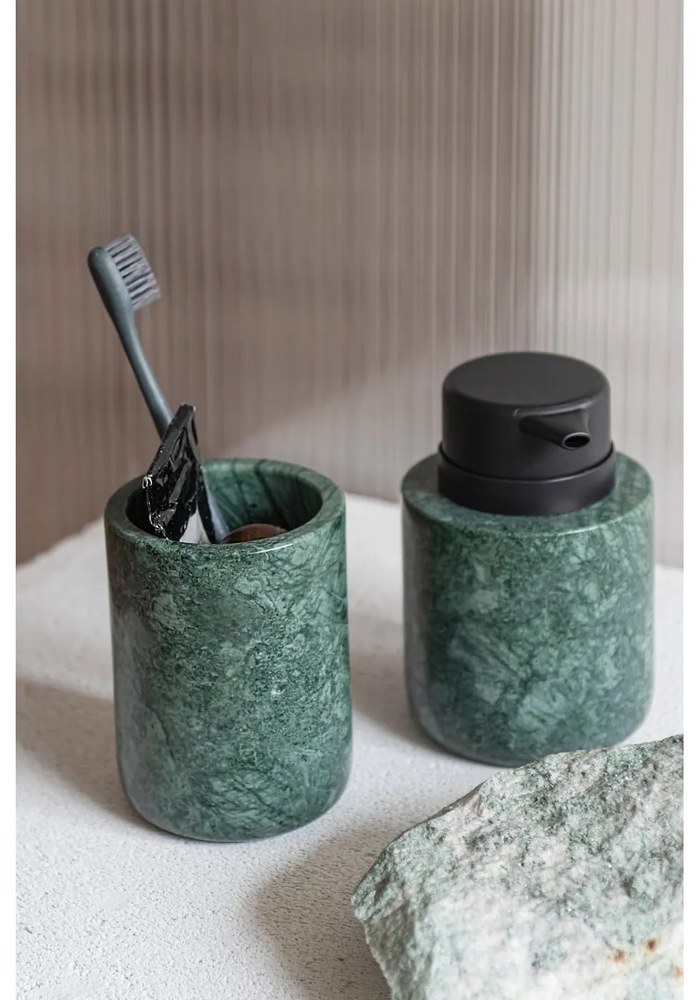 Tmavozelený mramorový dávkovač mydla 200 ml Marble – Mette Ditmer Denmark