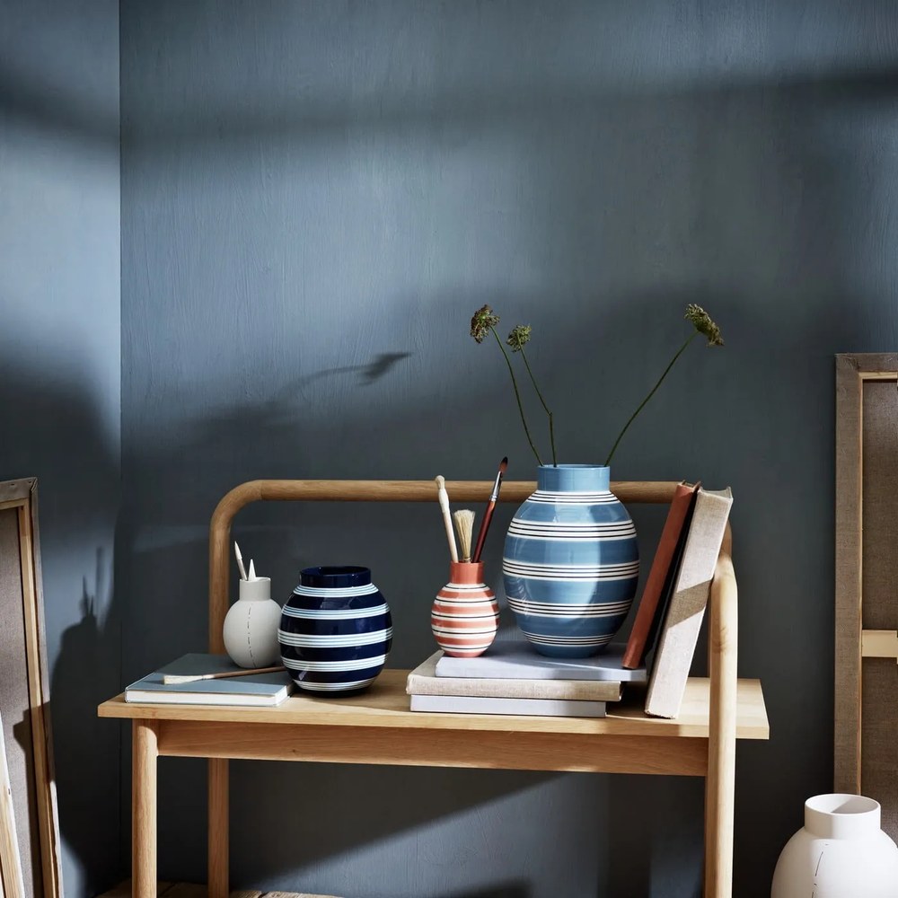 Ružovo-biela keramická váza Kähler Design Nuovo, výška 14,5 cm