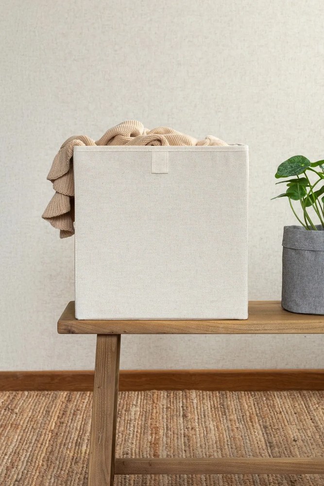 Béžový látkový úložný box 32x31,5x31,5 cm Soft Storage Cube – Bigso
