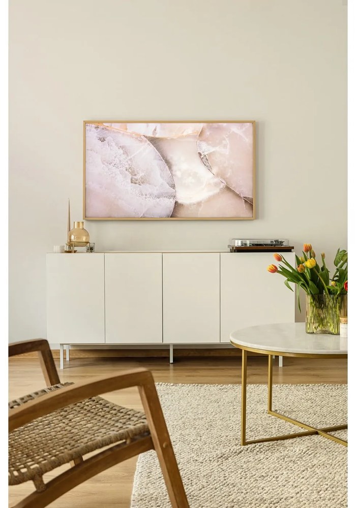 Biela/v prírodnej farbe nízka komoda v dekore duba 165x78 cm Arista – Teulat