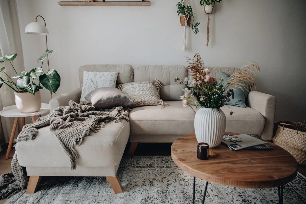 Béžová variabilná rozkladacia rohová pohovka Bonami Selection Pop