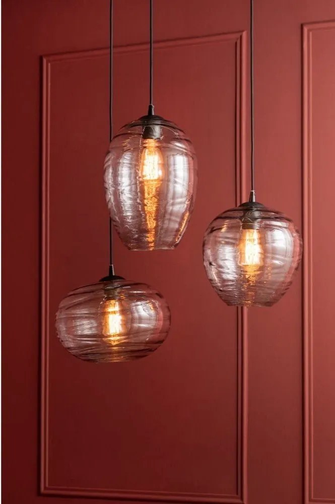 Sivé sklenené závesné svietidlo, výška 21 cm Sphere - Leitmotiv