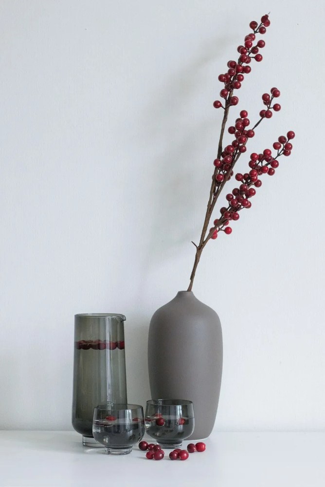 Sivá váza Blomus Ceola, výška 25 cm