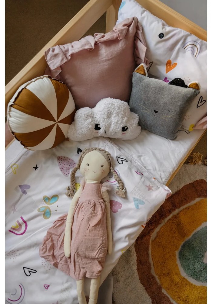 Detský ručne vyrobený koberec Nattiot Rainbow, ø 110 cm