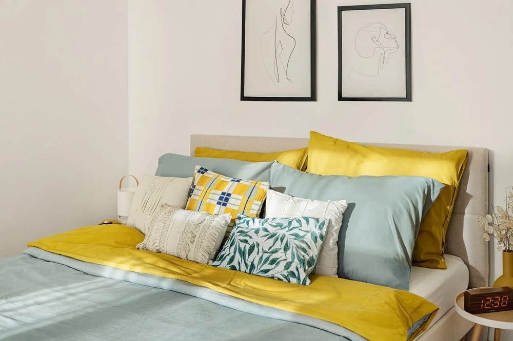 Béžová dvojlôžková posteľ Bobochic Paris Elyna Light, 180 x 200 cm