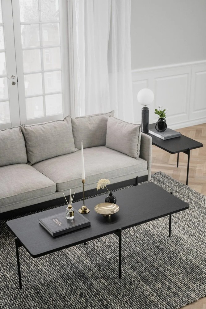 Hnedý konferenčný stolík z jaseňového dreva Rowico Shelton, 145 x 60 cm