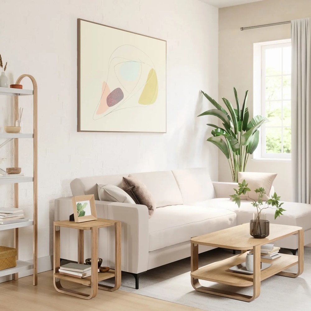 Konferenčný stolík z eukalyptového dreva v prírodnej farbe 55x109 cm Bellwood - Umbra