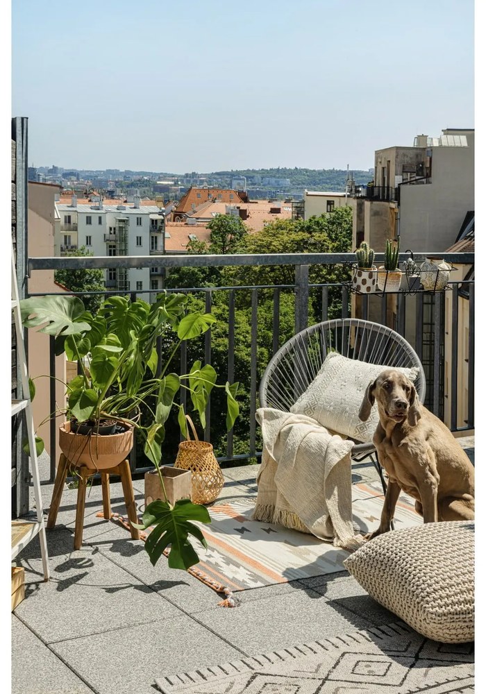 Béžový vankúšový puf Bonami Essentials Knit