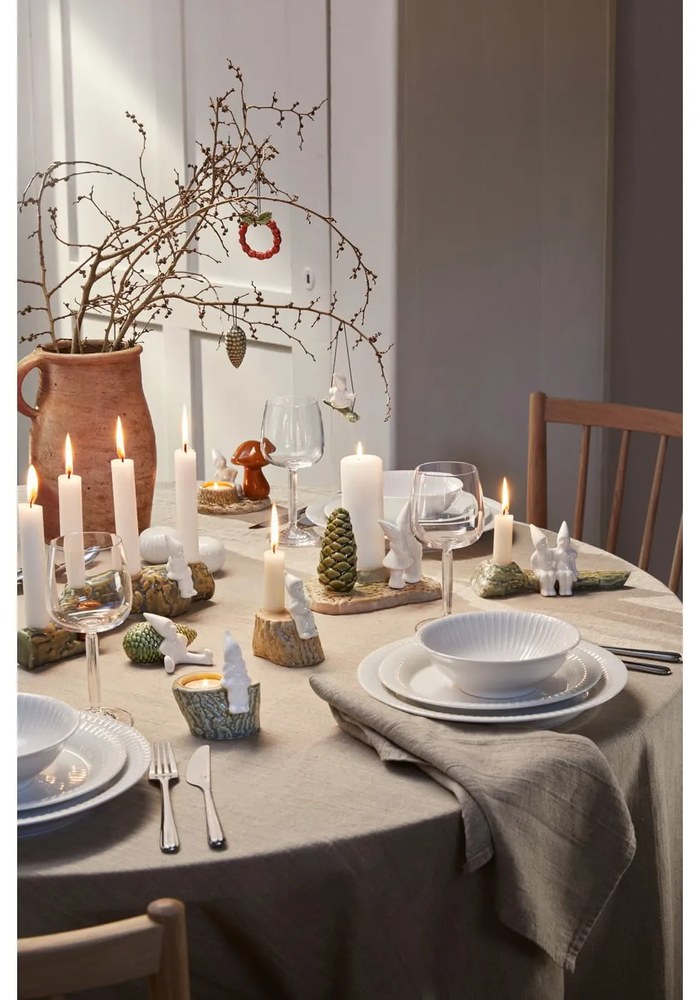 Set bielej soľničky a koreničky z porcelánu Kähler Design Hammershoi
