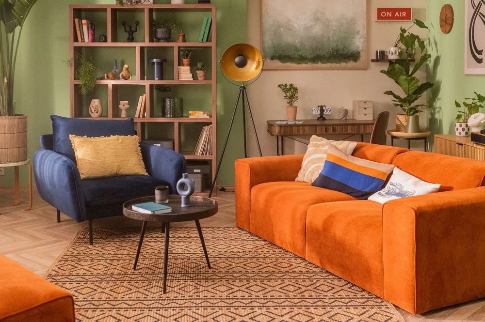 Oranžová menčestrová pohovka 202 cm Sting - Scandic