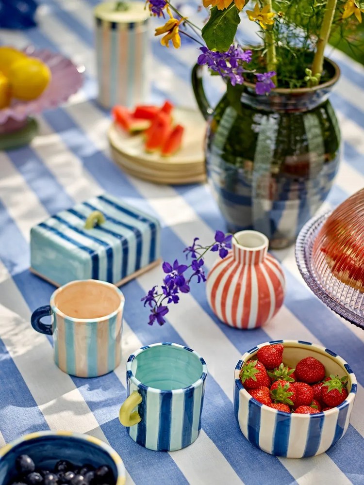 Žlté/modré keramické misky v súprave 4 ks 300 ml Phoenix – Bloomingville