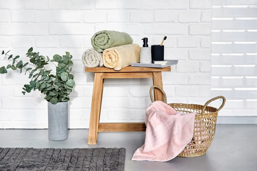 Sivá bavlnená kúpeľňová predložka Zone Tiles, 80 x 50 cm