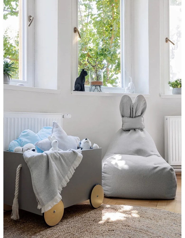 Béžový detský sedací vak The Brooklyn Kids Funny Bunny