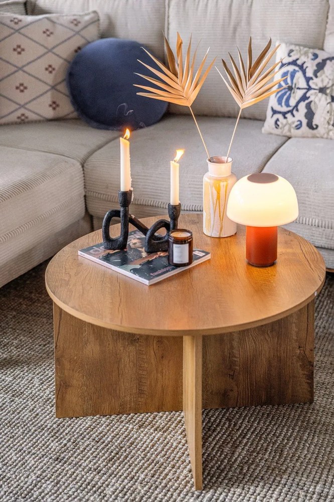 Tmavomodrý dekoratívny vankúš z mikrovlákna Tiseco Home Studio Marshmallow, ø 40 cm