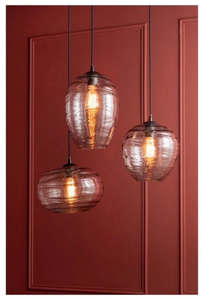 Sivé sklenené závesné svietidlo, výška 21 cm Sphere - Leitmotiv