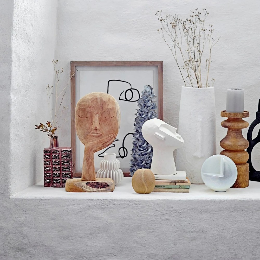 Biela váza z kameniny Bloomingville Blossom