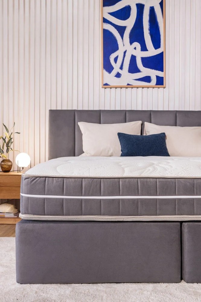 Sivá boxspring posteľ 160x200 cm Olia Bold Line – Bonami Selection