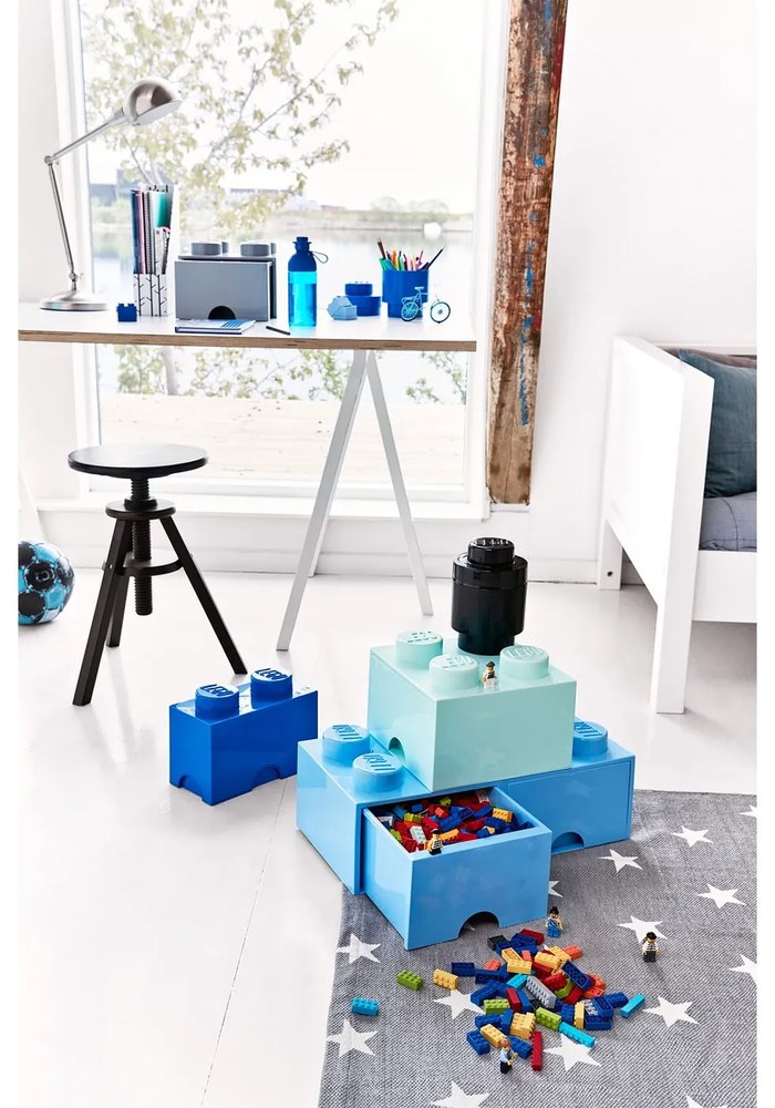 Sivý úložný box štvorec LEGO®