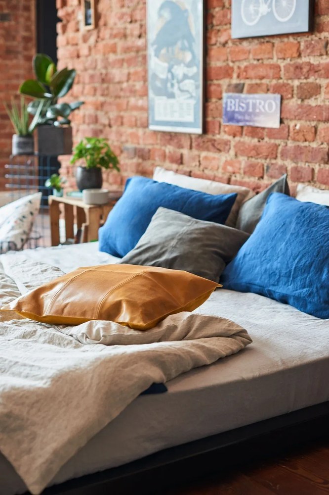 Svetlosivá ľanová elastická plachta Linen Tales, 180 x 200 cm