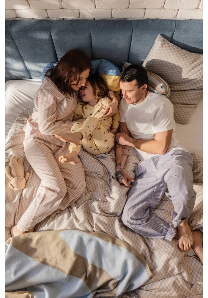 Modrá boxspring posteľ s úložným priestorom 180x200 cm Elva Bold Line – Bonami Selection