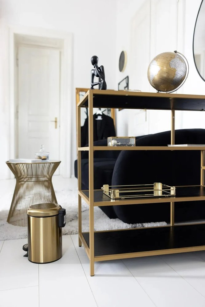 Pedálový odpadkový kôš z nehrdzavejúcej ocele v zlatej farbe 3 l Leman – Wenko