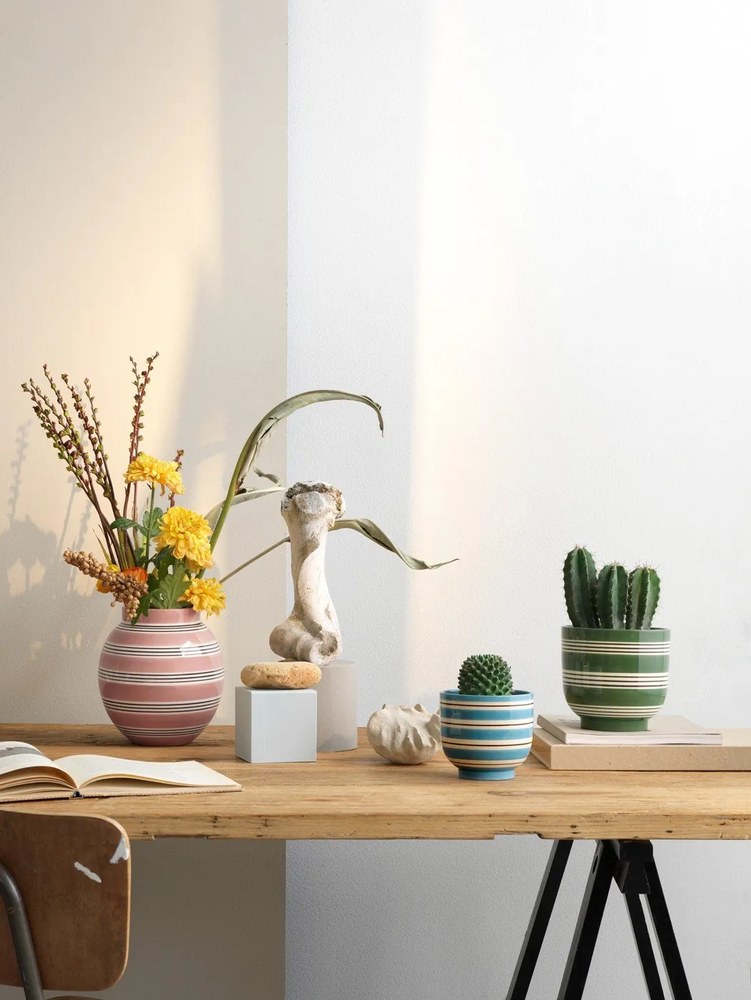 Modro-biely keramický kvetináč Kähler Design, ø 12 cm