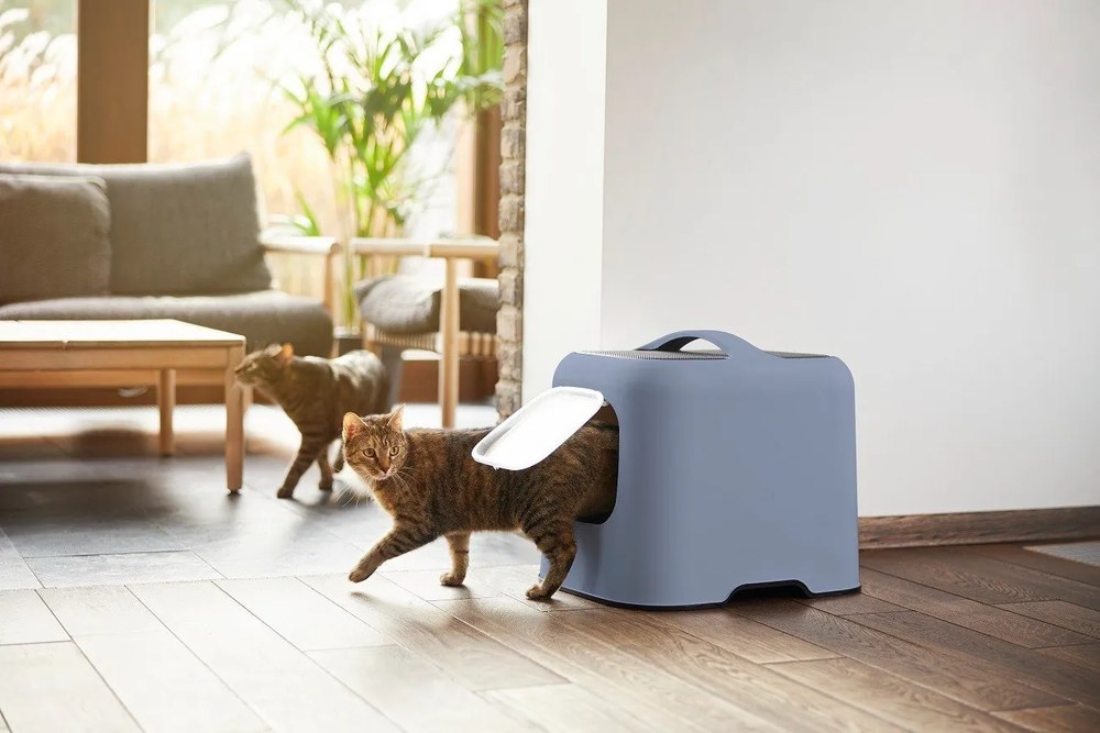 Tmavomodrý mačací záchod 40x51 cm Biala – Rotho