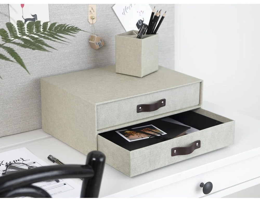 Béžový zásuvkový box s 2 zásuvkami Bigso Box of Sweden Birger
