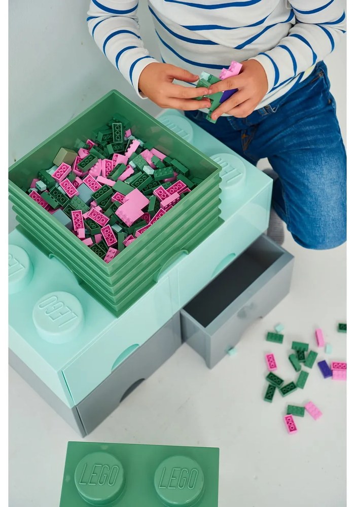 Sivý úložný box s dvoma zásuvkami LEGO®