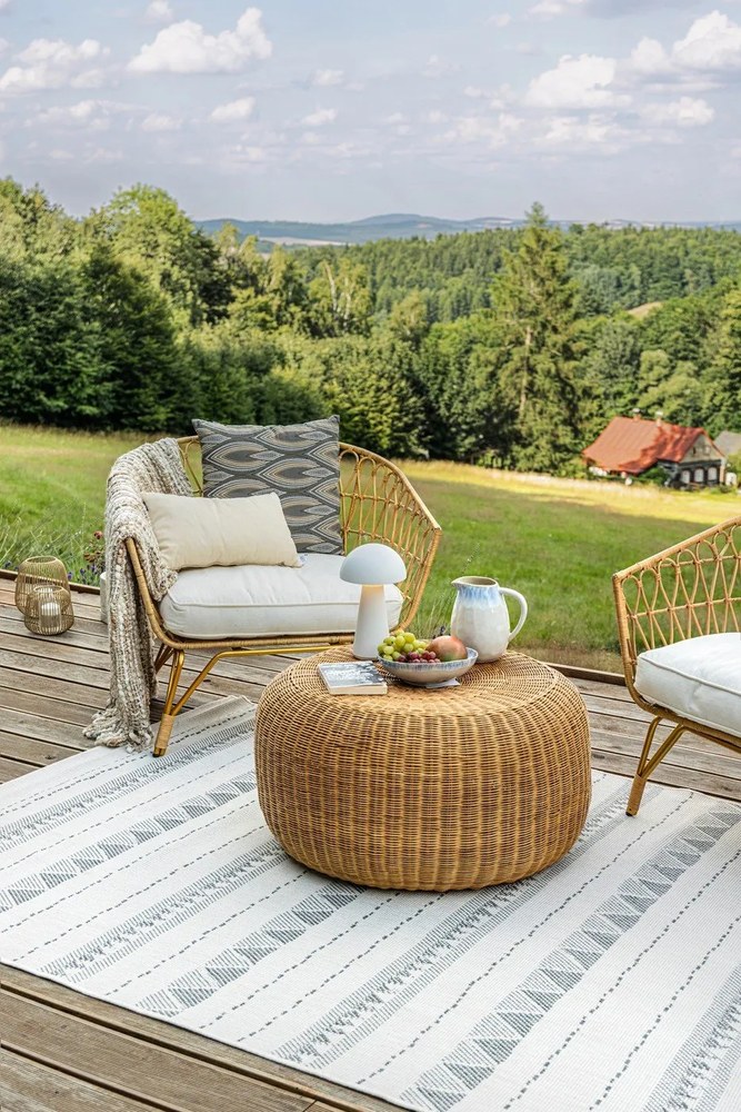 Biela vonkajšia stolová lampa na USB Sam - Sirius