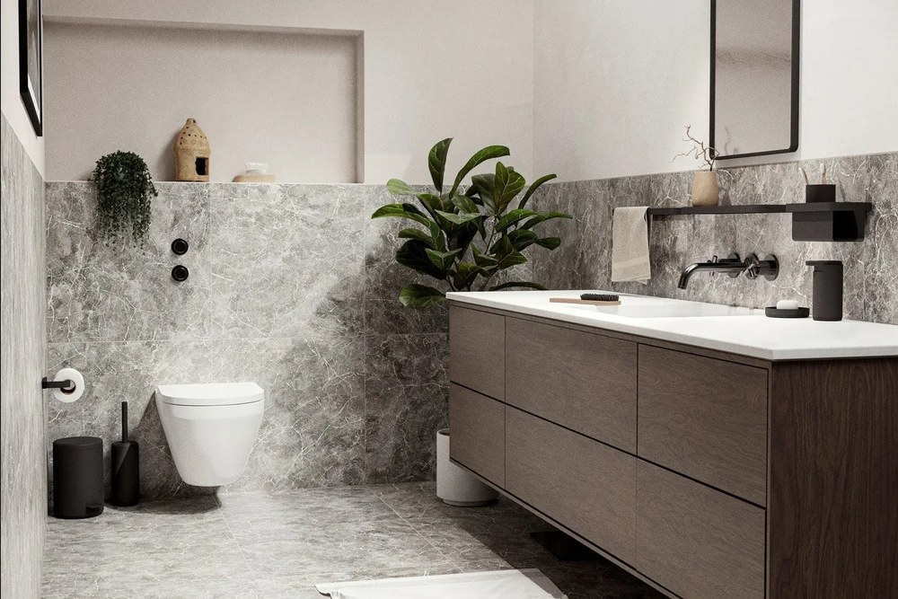 Čierna WC kefa Zone Rim