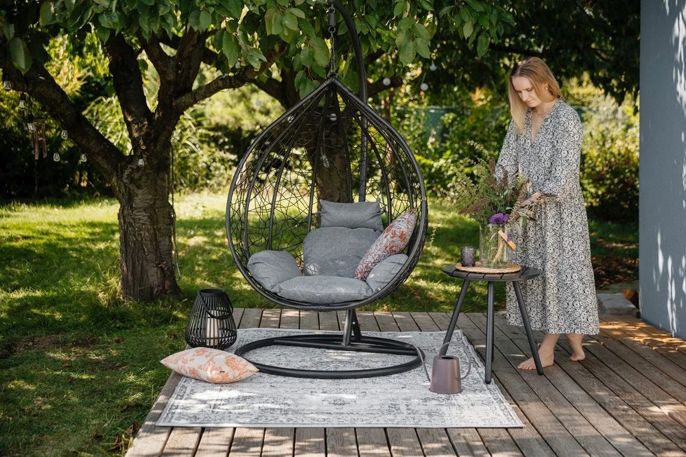 Sivý záhradný stôl Bonami Essentials Lounge, ø 51 cm