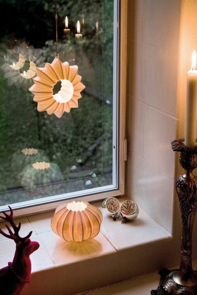 Biely porcelánový svietnik Kähler Design Stella, ⌀ 13,5 cm