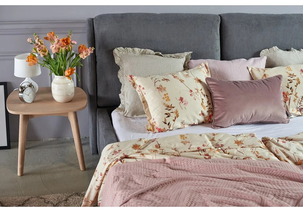 Prírodná ľanová obliečka na vankúš s riaseným lemom Linen Tales, 50 x 60 cm