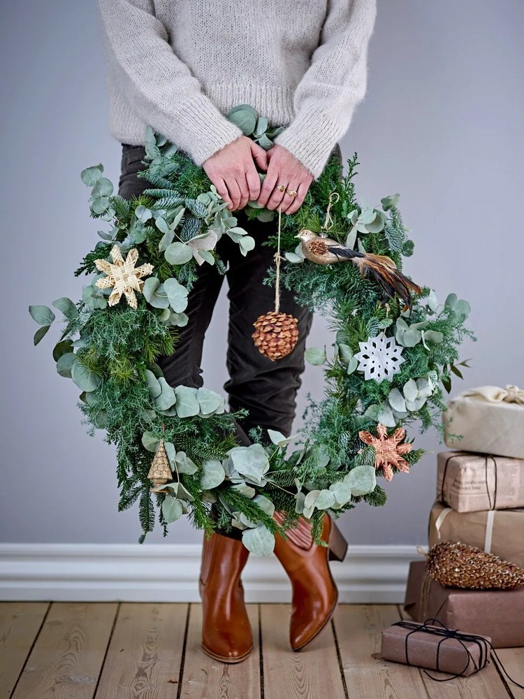 Súprava 3 bielych závesných vianočných ozdôb Bloomingville Otta