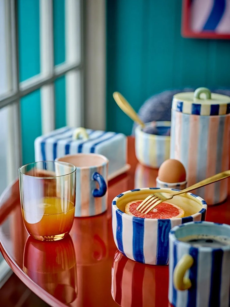 Žlté/modré keramické misky v súprave 4 ks 300 ml Phoenix – Bloomingville