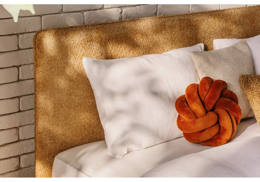 Čalúnená dvojlôžková posteľ s roštom 180x200 cm v horčicovej farbe Noira Slim – Bonami Selection