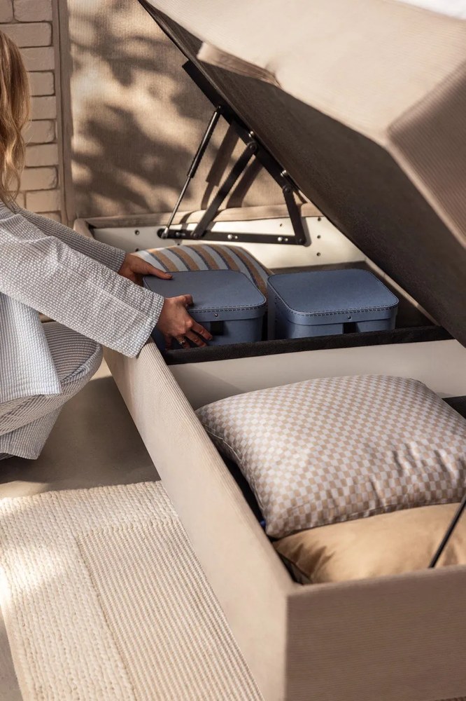 Béžová boxspring posteľ s úložným priestorom 160x200 cm Elva Bold – Bonami Selection